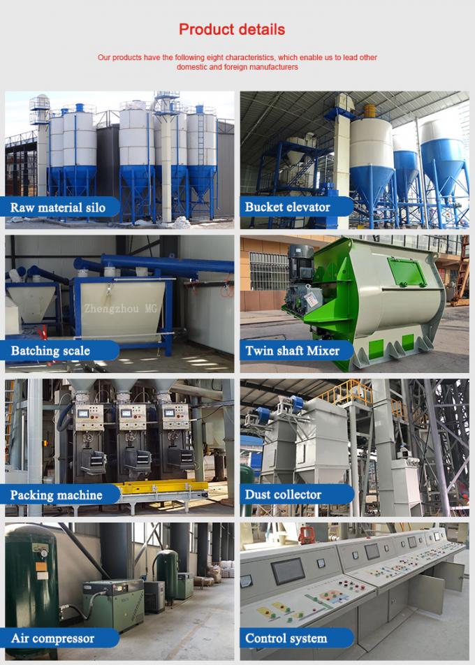 Hohe Qualität Trockenpulver Mörtel Produktionslinie Wand Putty Sand Zement Mixer Ausrüstung Keramikfliesen Klebstoffmachine 7