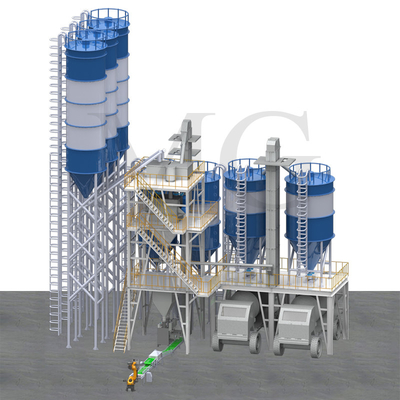 Energieeinsparende Trockenpulver-Mörtel-Produktionslinie Wand Putty Sand Zementmischgeräte Keramikfliesen Klebstoffmachmaschine