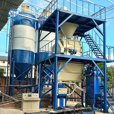 Hochleistung 10-30 t/h Trockenmischpulvermörtelanlage mit Twin Shaft Paddle Mixer Maschine Wand Putty Sand Zement Mixer Fliesen Klebstoff Produktionslinie