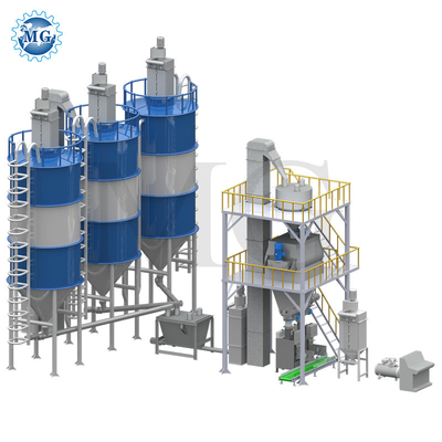10-30 tph Spannung kundenspezifische Trockenmischung Pulver Mörtel Produktionslinie Wand Putty Putter Skim Coat Mixer Fliesen Klebstoff Glut Machmaschine