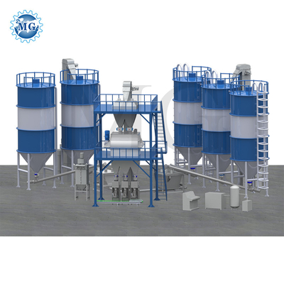 Automatische Turmtyp Trockenmischung Pulver Mörtel Mischmaschine Wand Putty Sand Zement Mixer Fliesen Klebstoffglut Produktionslinie
