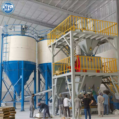 Automatische 10-20TPH Trockenmortar Anlage Sand Zement Mixer Fliesen Klebmaschine