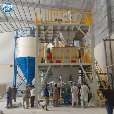 Automatische 10-20TPH Trockenmortar Anlage Sand Zement Mixer Fliesen Klebmaschine