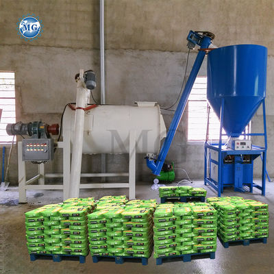 Einfache Kleine 1-5 t/h Trockene Mörtelmischanlage Wand Putty Gips Pulver Gips Skim Coat Zement Mixer Fliesen Kleber Glut Klebermachine