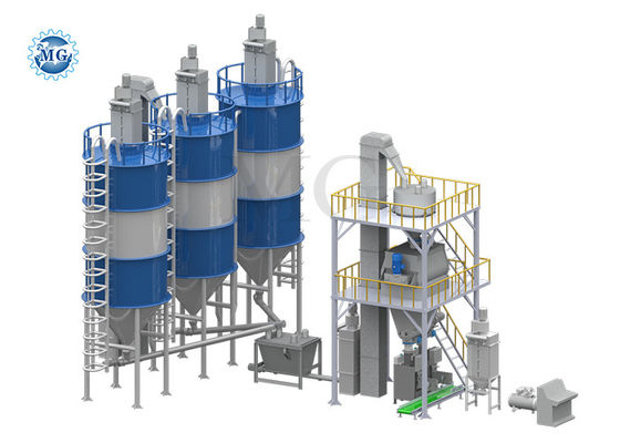 10-50 T / H Trockenpulver Mörtel Produktionslinie Wand Putty Skim Coat Mixer Fliesen Klebstoff Mischmaschine