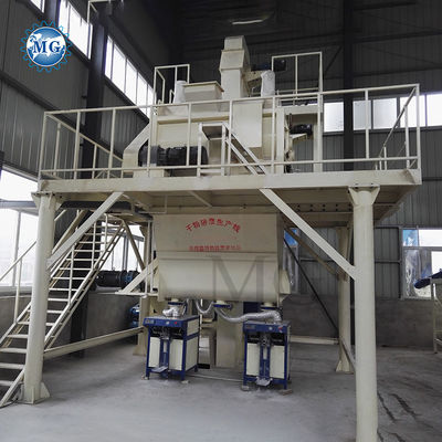 4–5 t/h Kapazität, 35 kW Leistung, Trockenmischpulver-Mörtelmischermaschine mit Doppelwellen-Paddelmischer für die Herstellung von Fliesenkleber